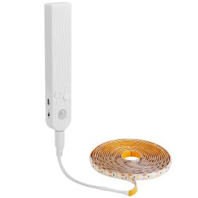 9.84FT PIR Motion Sensor Strip Light Battery Powered LED Light Strip USB String Night Lamp with Auto Shut-Off Timer for Kitchen Under Cabinet Wardrobe