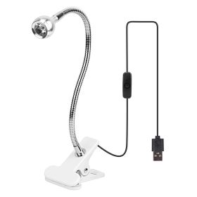 Clip On Reading Light USB Desk Clamp Lamp Flexible Gooseneck Book Night Light For Bed Table Book Study Computer (Option: DLights(White DLights(Whgh)