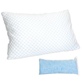Shredded Memory Foam Pillow Adjustable Cool Pillow with Extra Filling Machine Washable Cover for Side Back Stomach Sleepers (Option: _1P)