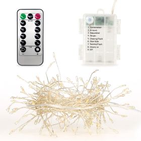 2M 100 LED Fairy String Lights Copper Wire w/Remote Control Party Xmas Decore Lights (Option: 5L)